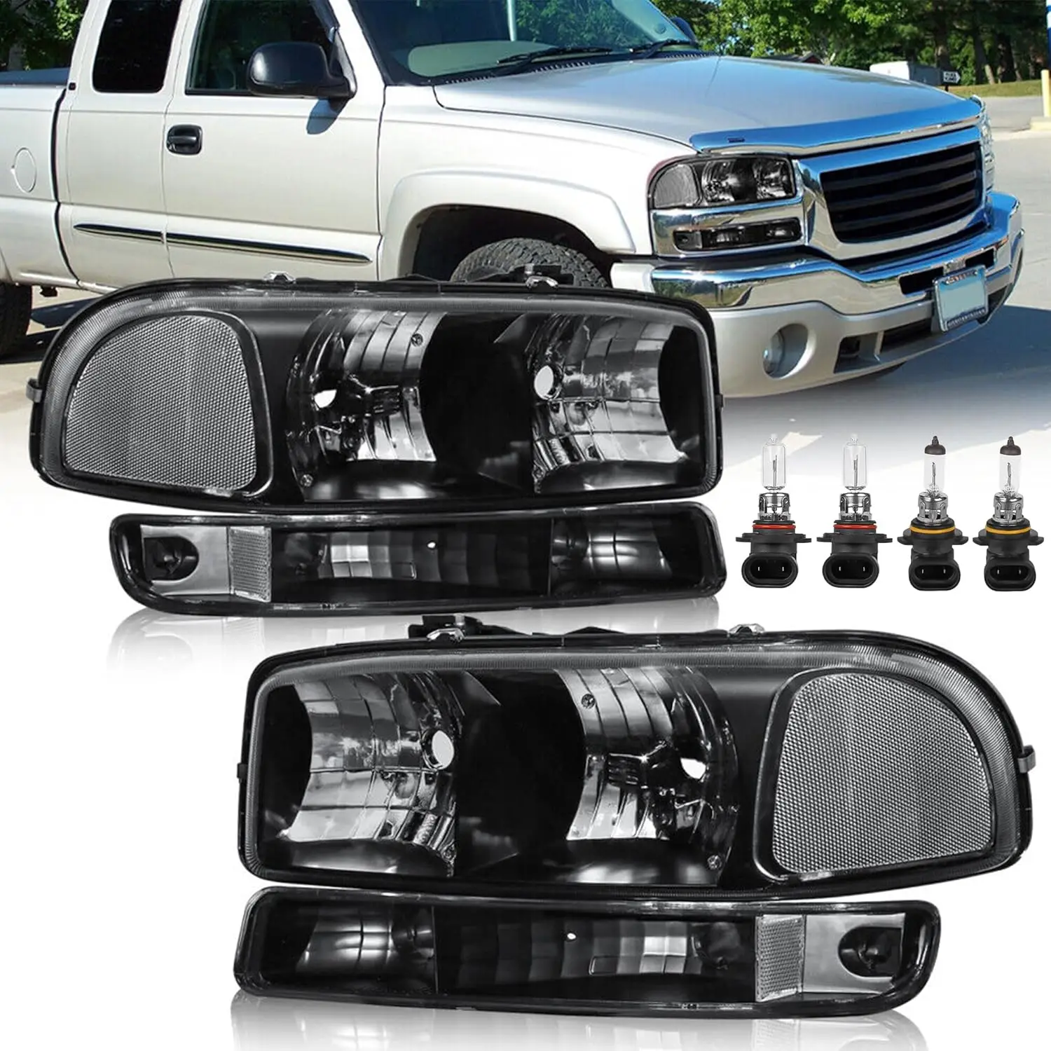 conjunto-de-faros-delanteros-lampara-compatible-con-gmc-sierra-1999-2006-1500-2500-gmc-yukon-faro-con-bombilla-carcasa-negra