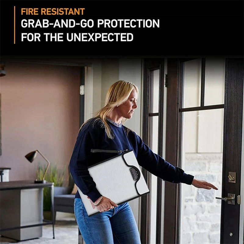 

Fireproof Waterproof Safe Document Bag with Zipper File Passport Storage Bag High Temperature Resist Portable Insurance-AD23