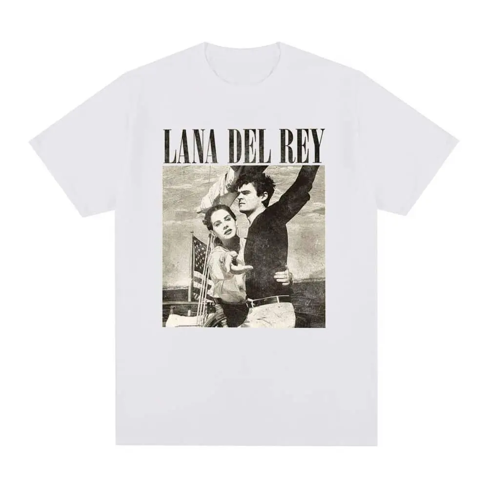 Y2k Harajuku الحد الأدنى تي شيرت لانا ديل ري عادية Harajuku قمة رياضية فضفاضة الشارع الشهير مروحة هدية للجنسين