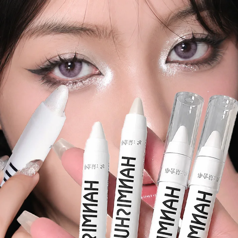 Pearl White Eye Highlight Pencil Matte Glitter Eyeshadow Stick Waterproof Aegyo Sal Eye Inner Corner Brightening Makeup Pen