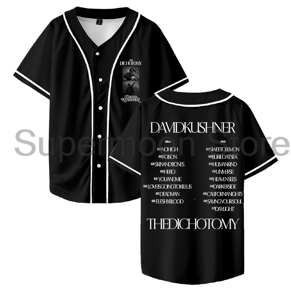 David Kushner The Dichotomy Tracklist Baseball Jersey Tops 2024 Tour Short Sleeve Shirts Women Men Streetwear Tee