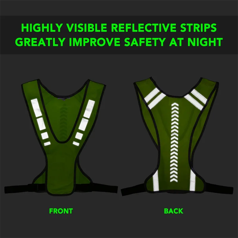 Cycling Motorcycle Reflective Safety Vest Jacket Fluorescent Green Working Clothes Top Night Visible Running Racing Traffic Coat image 5