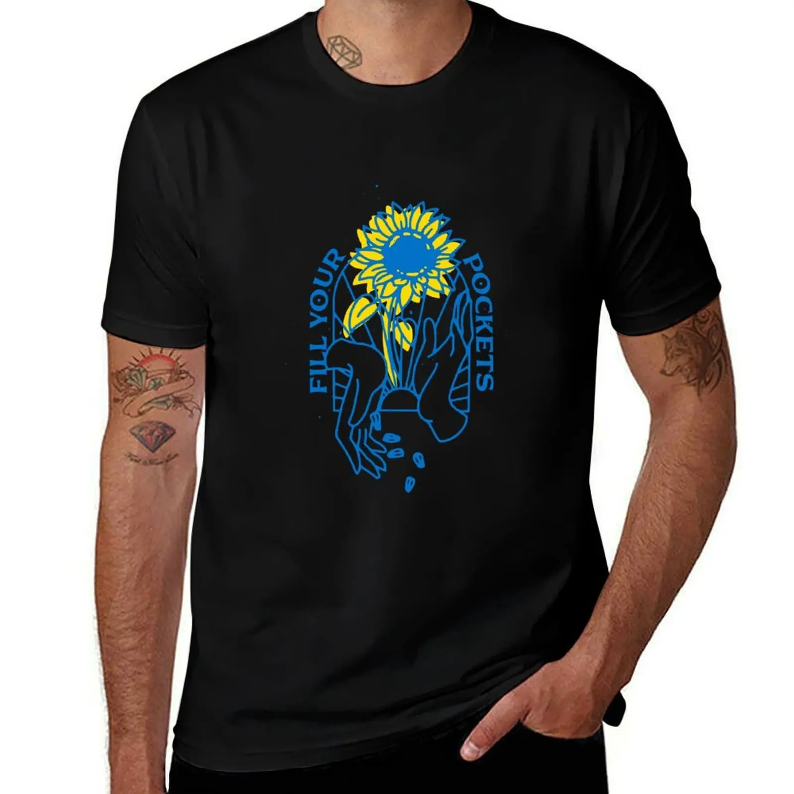 Fill your pockets with sunflower seeds T-Shirt Casual Light Summer Short Sleeve Top T-Shirt