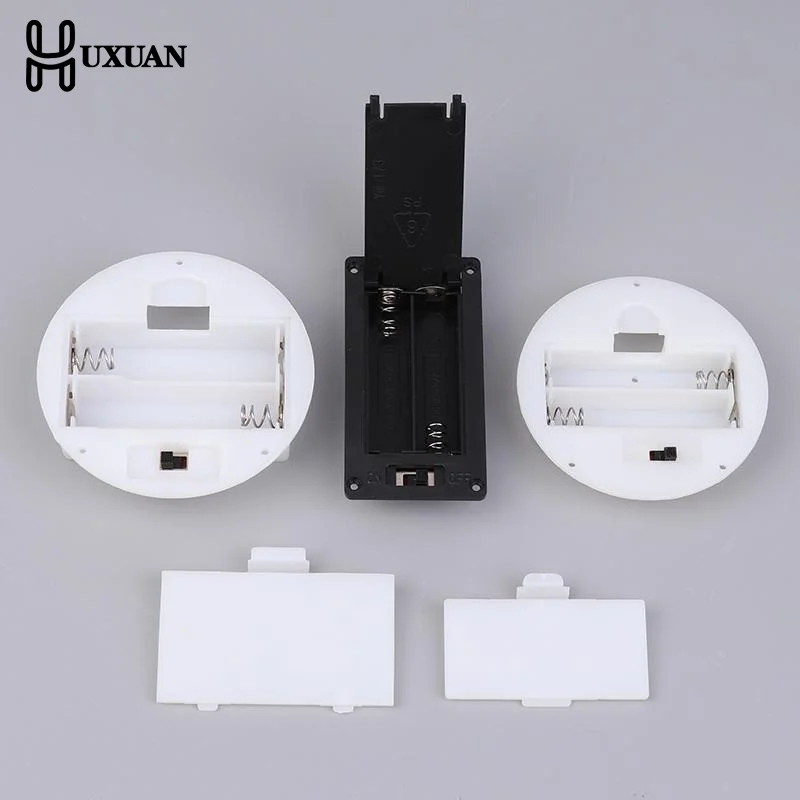 

5 шт. 2 чехла для батарей AAA/AA 3 В с крышкой переключателя, круглый встроенный держатель батареи, коробки для хранения батарей, контейнер для розетки переключателя