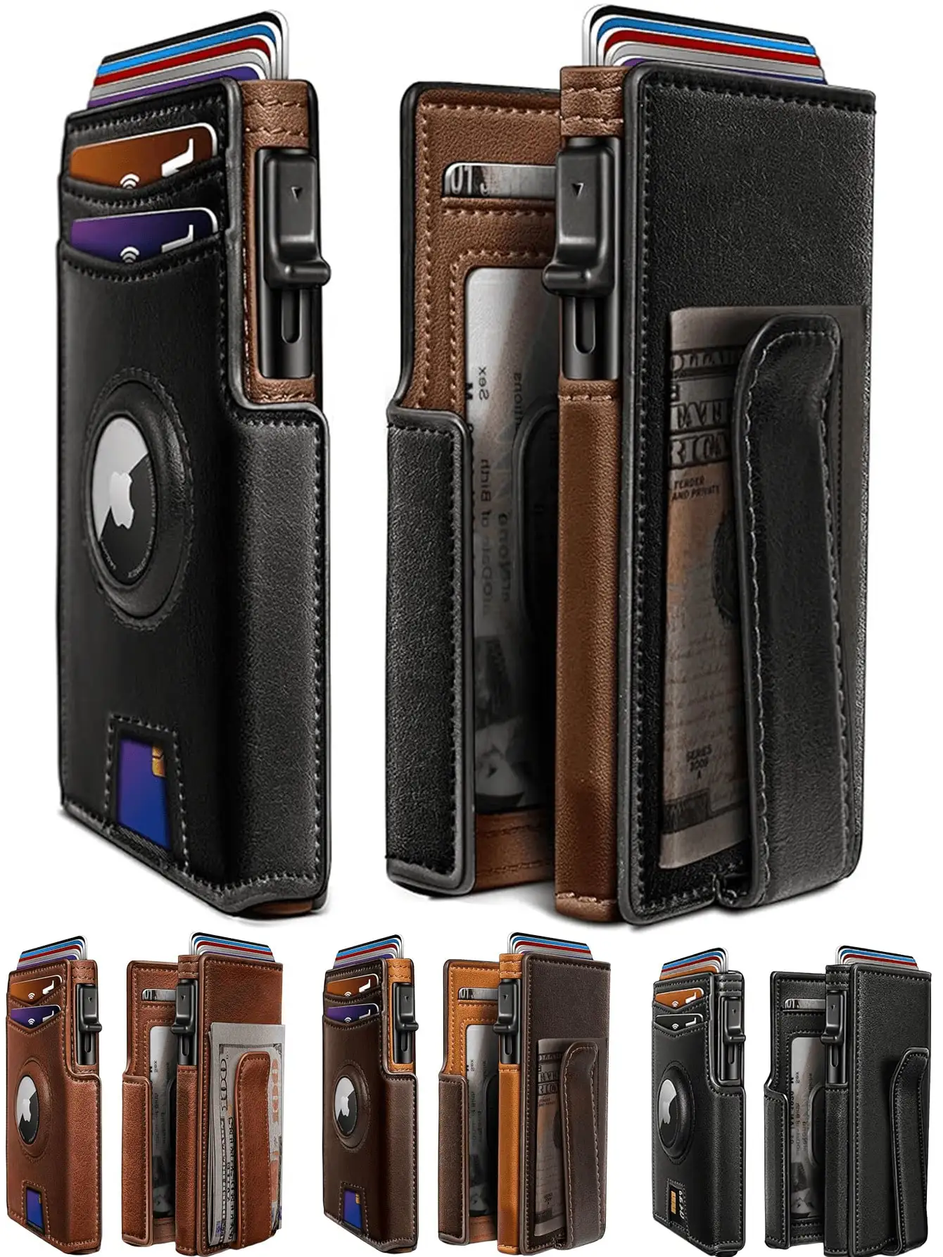

Men's RFID Shielded Wallet, With Pop-Up Card Holder And Wallet, Durable Leather Material, Men's Business Wallet, Magnetic Flip Cover Men's Wallet, Multiple Colors Available, Multiple Card Slots, Identity Window, Daily Wallet