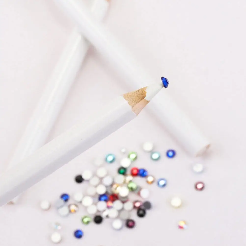 24 Piezas de Bolígrafos de Puntillismo para Manicura, Herramienta para Recoger Diamantes de Imitación, Bolígrafo para Recoger Gemas Adhesivas, Mango de Madera, Tamaño Compacto, Fácil de Usar