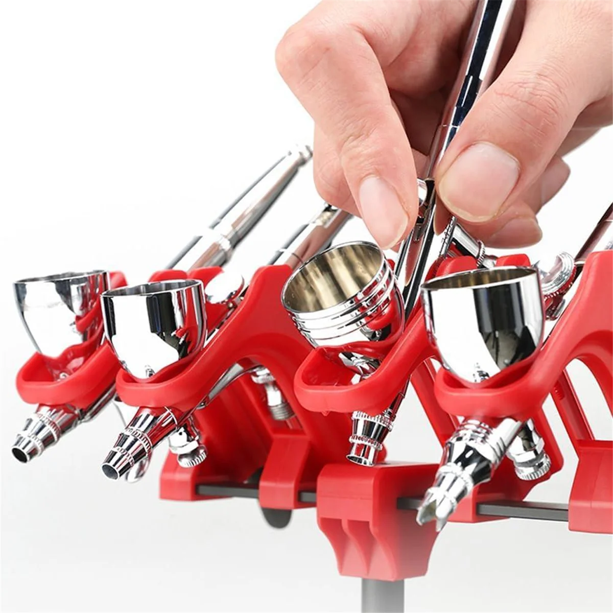 A002 Quick-Release Airbrush Stand Quick Pull Spraying Pen Holder 30mm Adjustable Rotation for Effortlessly Convenient Use