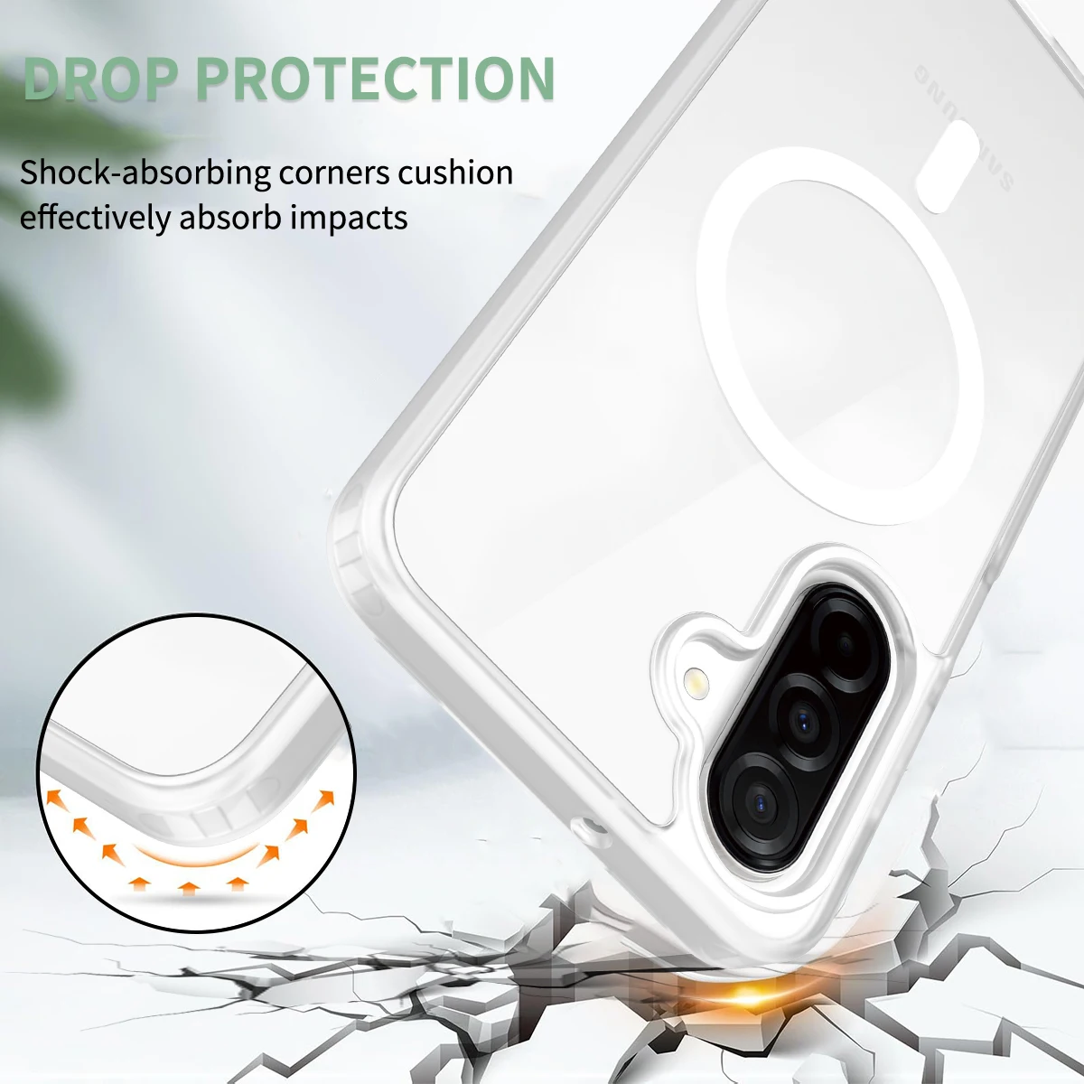 Für Galaxy A17 5G Matte Magnetische Hülle, Kompatibel mit MagSafe, Fallschutz, Schlanke Durchsichtige Abdeckung für Samsung Galaxy A16, A26 – Detail 4