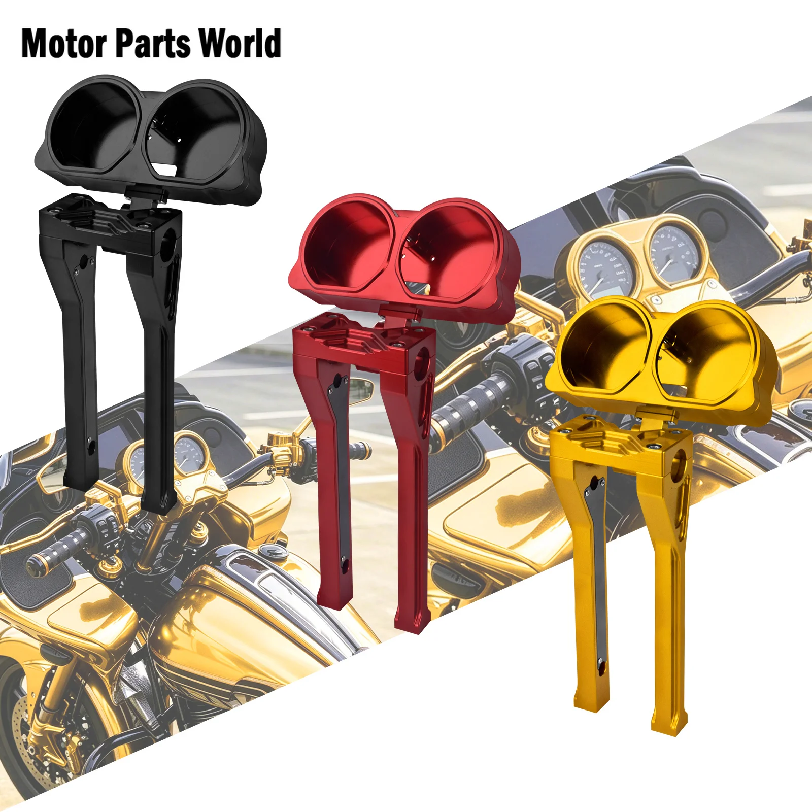 Motorcycle Handlebar Riser 12'' Adjustable Instrument Pannel Bracket Support Control Kit For Harley Touring Road Glide 2015-2024