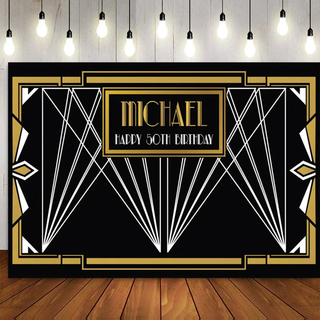 

1920s Gatsby Theme Birthday Party Decor Backdrop for Aldult Men Women Roaring 20's Vintage 20s Background Wedding Booth Banner