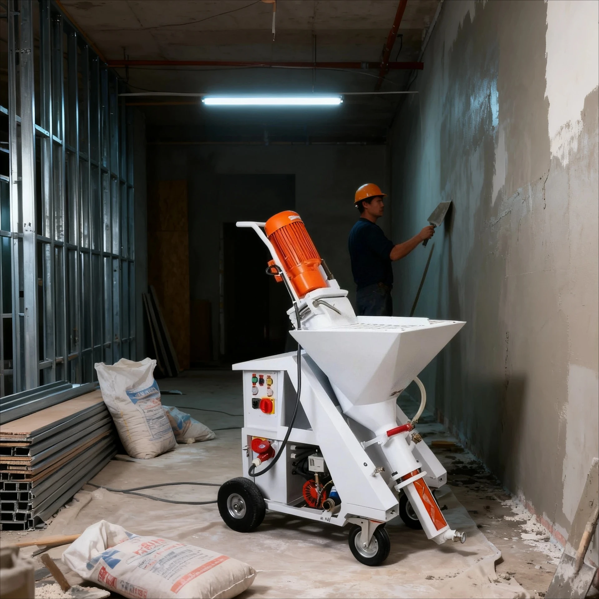 محطة الجص الأوتوماتيكية X11 آلة رش الملاط 220 فولت 380 فولت للجبس والأسمنت #5