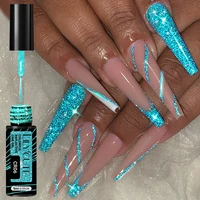 LILYCUTE, 5ML, delineador de brillo reflectante, Esmalte de uñas en Gel, pintura de línea francesa brillante, Gel semipermanente, accesorios para uñas
