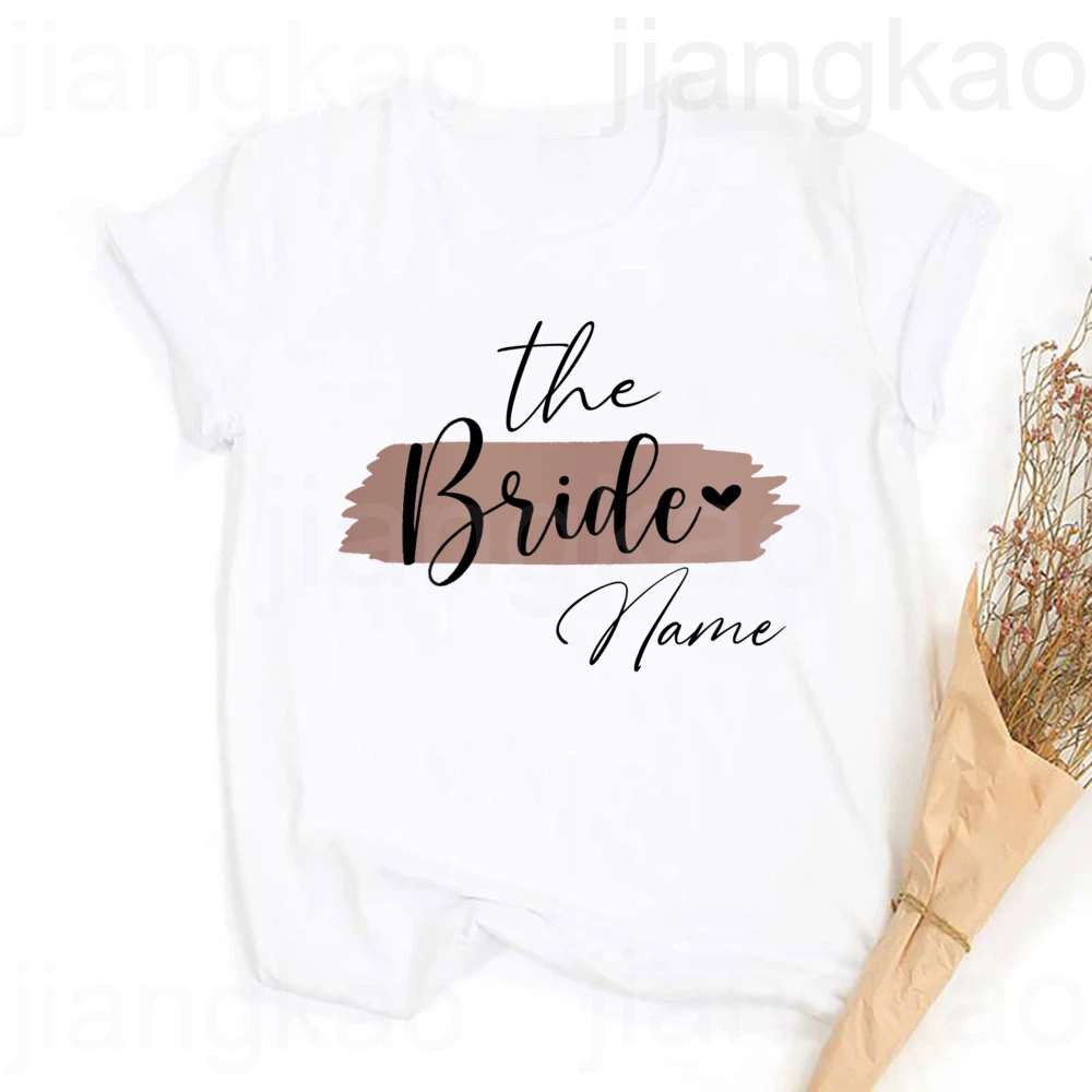 Personalised Hen Party Shirts Custom Name Team Bride T-Shirt Bridal Bachelorette Party Friends Family Outfit Bridesmaide Tee Top