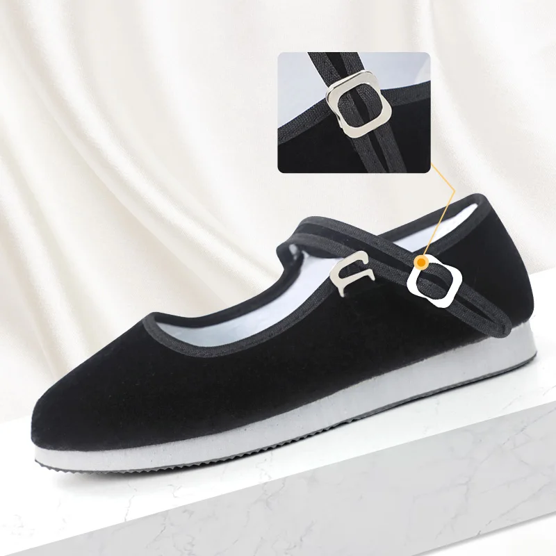 Teen Girls Dance Grading Exams Specialized Dance Shoes Women Ethnic Dance Black Cloth Shoes