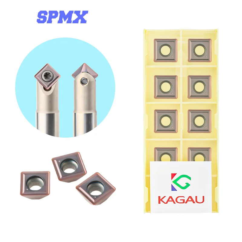 

DESKAR SPMX090408 SPMX060204 SPMX110408 Carbide Insert CNC SPMX Carbide Blade For 45 Degree Fixed Point Chamfering Machine Tool