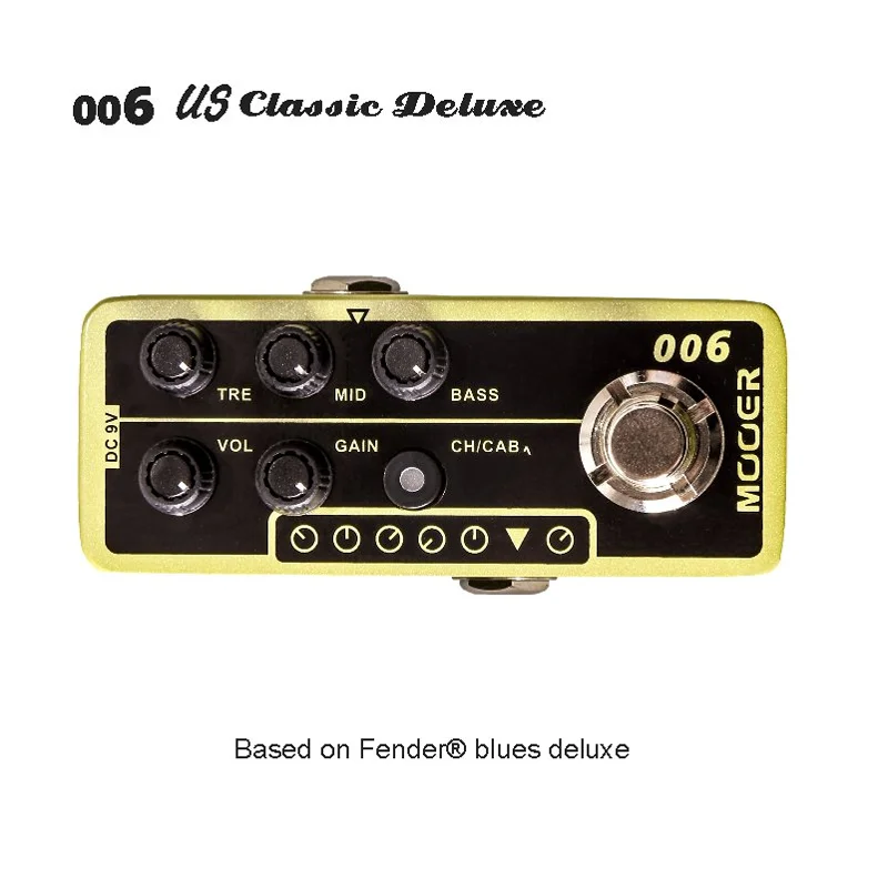 Mooer-006 Classic Deluxe Delay and Reverb Effect Guitar Pedal with 3 Band EQ, Micro Digital Preamp