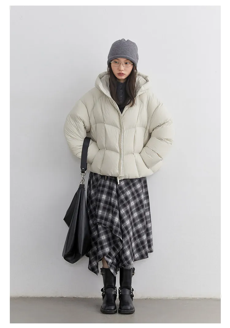 CHIC VEN Fashion Women Down Coats Solid Short Loose Casual Hooded Female Down Jacket 90 White Duck Down Autumn Winter 2025