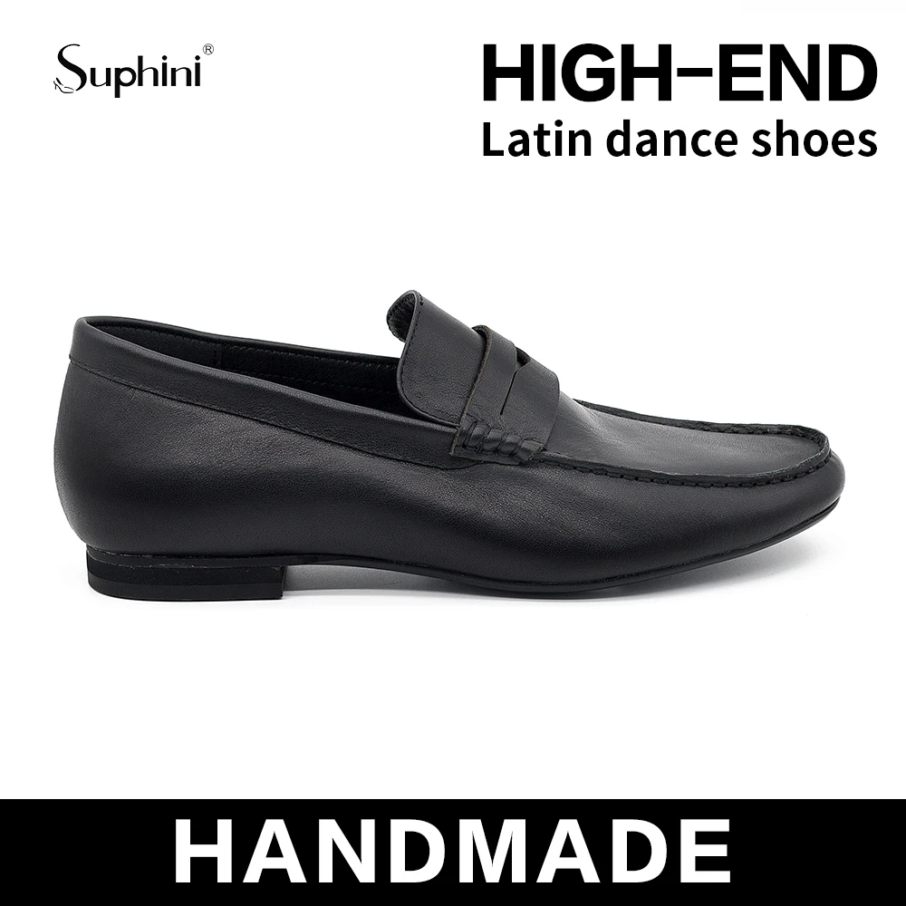 

Suphini Soft Black Top Class Nappa Leather Loafer Bachata Salsa Kizomba Latin Men Dance Shoes