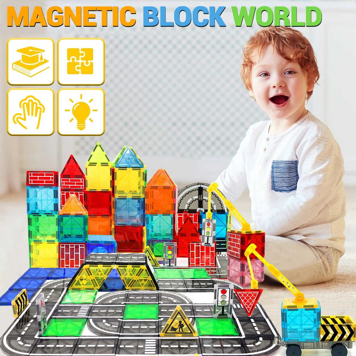 Set De 38 Piezas Magnéticas Para Construir, Bloques De Colores Dobles Para Niños De 3 A 8 Años, Juguete Educativo Y Creativo En Caja Regalo