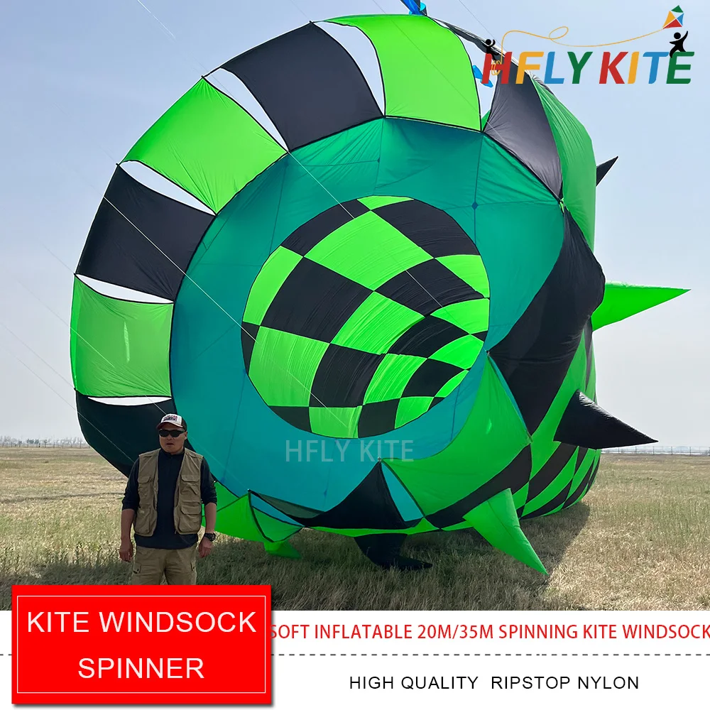 HFLY New Arrival Large 20/30M Spinning Kite Windsock for Adults High Quality Ripstop Nylon Show Kite Spinner