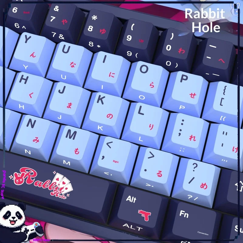 Rabbit Hole Side Print Transparent PBT Sublimation Keycaps Small Set Compatible With ROG Nightfall Mad Catz Woot Gaming Keyboard