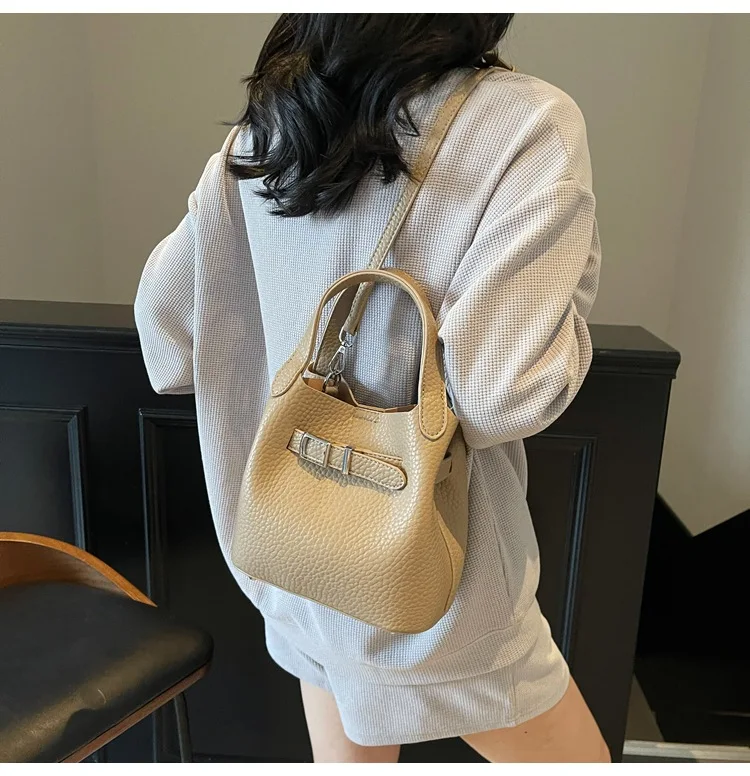 Женская сумка-ведро 2025 года — минималистичная дизайнерская сумка через плечо, небольшая сумка через плечо с текстурой премиум-класса