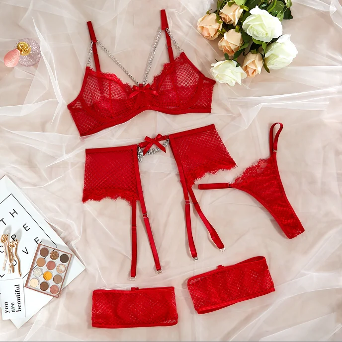 Underwire Exotic Sets Sexy Sensual Brassiere Lingerie Set Women\'s Underwear Set Push Up thin Bralette Bra and Panty Set