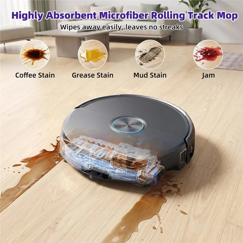 TAIGH-For SHARK Robot Vacuum Replacement Parts For NARWAL Flow 1 Roller Brush 2 Rolling Track Mops 4 Side Brushes 4 HEPA Filters