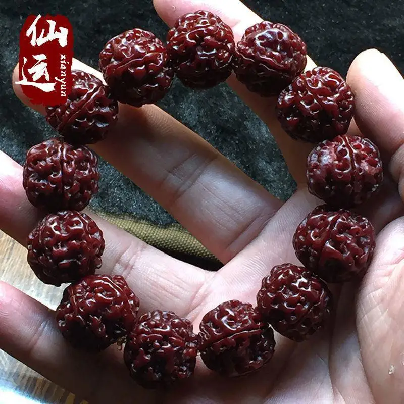 

Deep Jadified Pulp-Wrapped Nepal Jingang Bodhi Bracelet Men's Women's Rosary Bracelet Collectables-Autograph Rosary Five Or Six