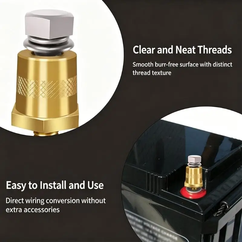 M76E Positiver und negativer Batteriepolsatz aus Kupfer, Gewindeklemmenpaar mit Schrauben und Unterlegscheiben für die – Detail 4