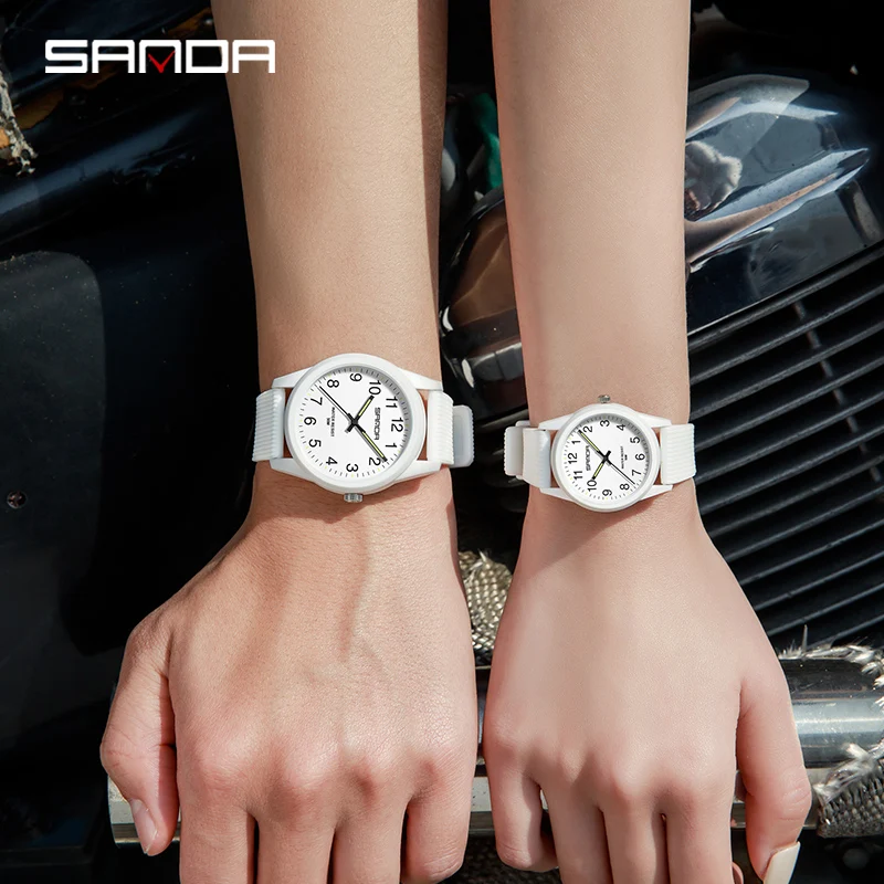 Sanda-Montre-bracelet à quartz étanche pour hommes et femmes, horloge d'extérieur, montres-bracelets pour étudiants, simple, original, nouveau style, marque supérieure, mode