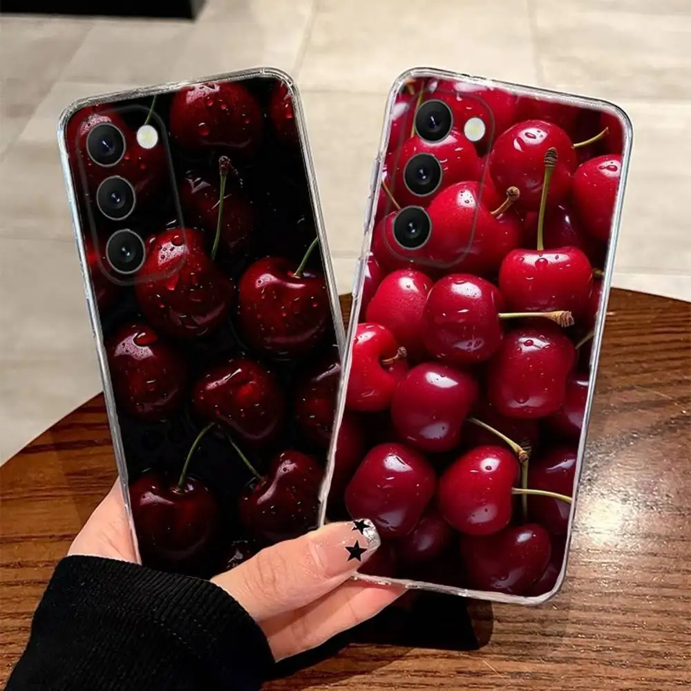 

Cute C-Cherry Phone Case For Samsung S30,23,21,22,20 FE lite,S10,9,PIus Note20ultra Soft Transparent
