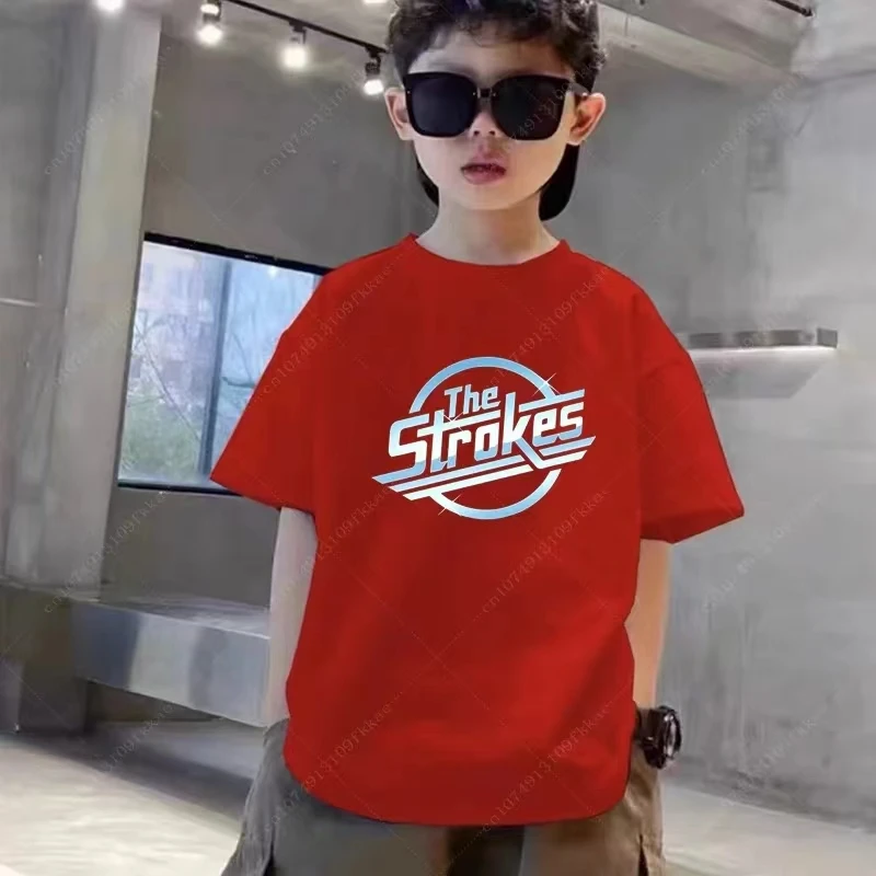 Children Cotton T Shirt Summer Tops The Strokes T Shirt Girl Boy Indie Rock Band T-shirt Homme Black T-shirt Drop Shipping Tops