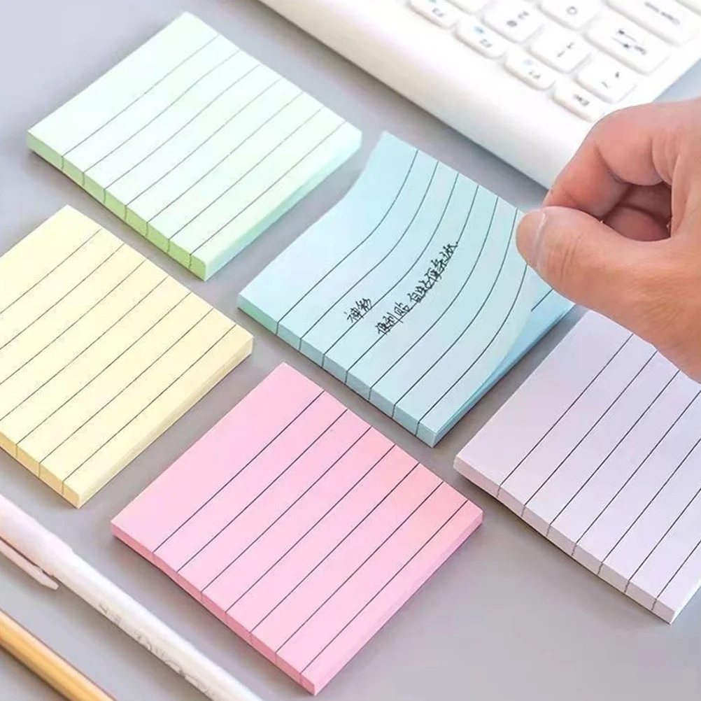 

6Pcs Colored Memo Pads Self-Adhesive Tearable Note Stickers for Office Home School Practical Convenient Small Notebooks