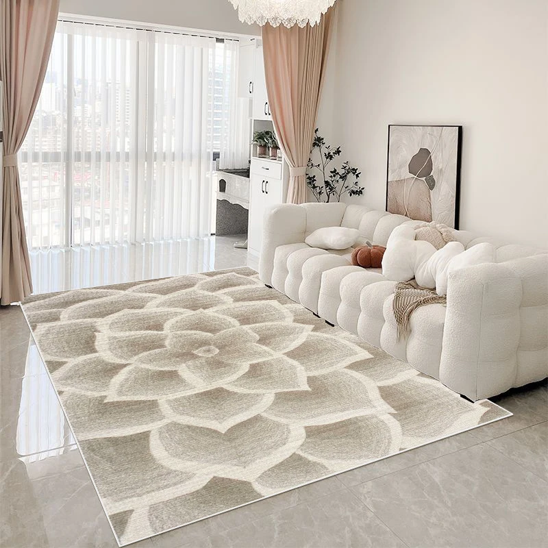 Modern Ins Style Decorative Rug for Living Room Light Luxury Soft Flannel Bedroom Carpet Floral Pattern Lounge Sofa Decor Mat 러그