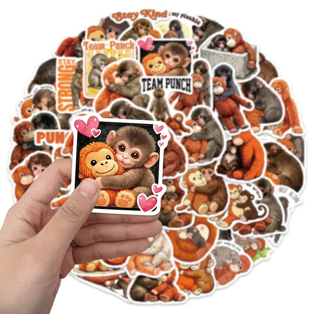 50PCS Punch Monkey Fun and Humorous Stickers DIY Luggage, Skateboards, Refrigerators, Mobile Phones, Notebook Decorative Sticker