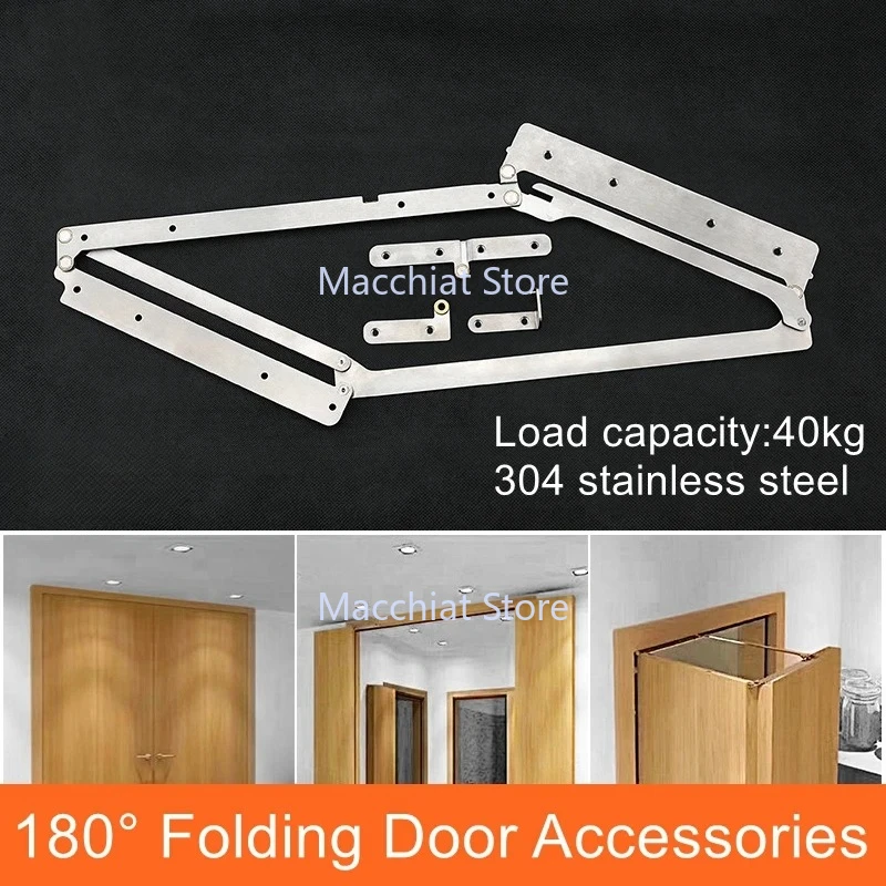 

Аксессуары для складных дверей из нержавеющей стали 304, невидимые раздвижные дверные петли, 180-градусные разъемы для фурнитуры для двойных дверей