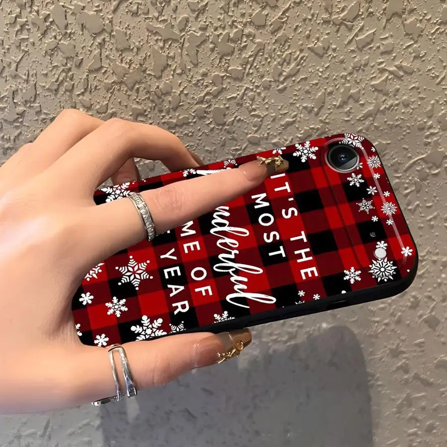 بارد شجرة عيد الميلاد تصميم الأزياء الأسود لينة غطاء الهاتف القضية آيفون 17Air 15 16 14 زائد XS ماكس 7 8 13 12 11 17 برو ماكس XR