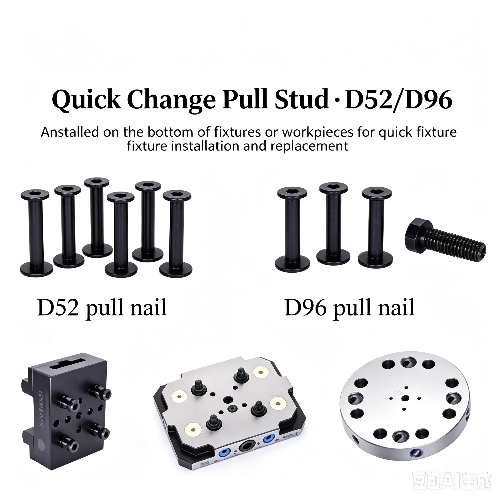 Manual Zero Point Positioning Quick Change Plate D52/D96 Alloy Steel Rivet Hardness 56-58°