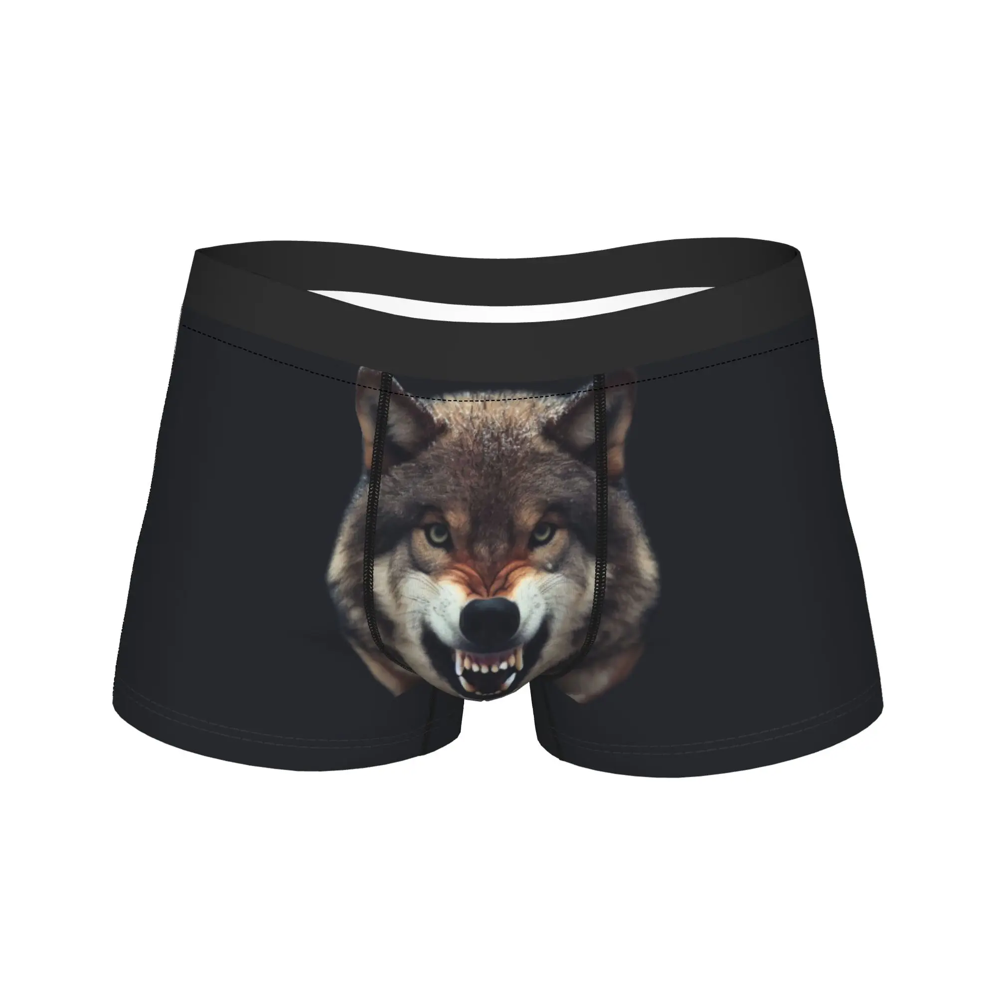 

Wolf Face Trunk Pouch Underwear Hot Sale Printing Shorts Briefs Breathable Man Underpants Plus Size 2XL