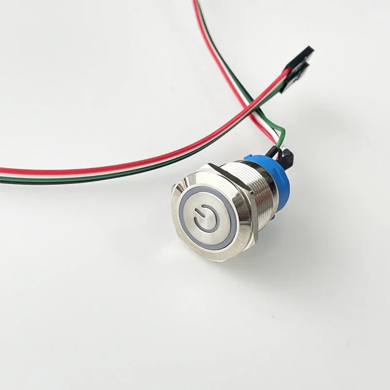 컴퓨터 호스트 메인 보드 확장 스위치 케이블 PC 케이스 LED 전원 금속 버튼 DIY M12 M16 M19 용 방수 ATX 공급 켜기/끄기