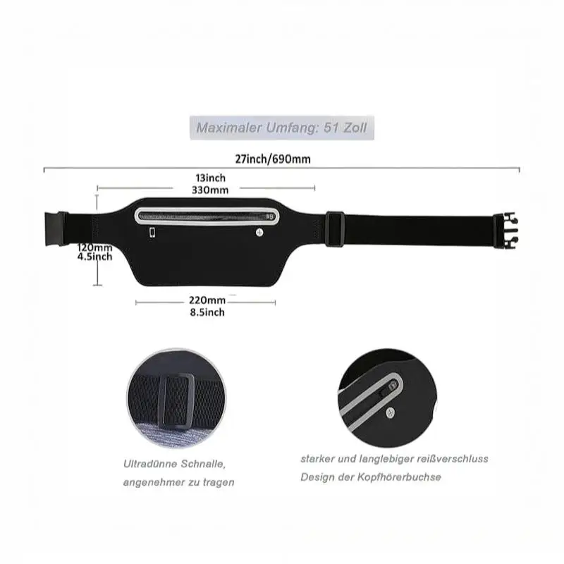 1 Stück Wasserdichte Sport-Handytasche, Laufgürtel, Hüfttasche, Sport-Bauchtasche für Damen und Herren, Laufzubehör – Detail 6