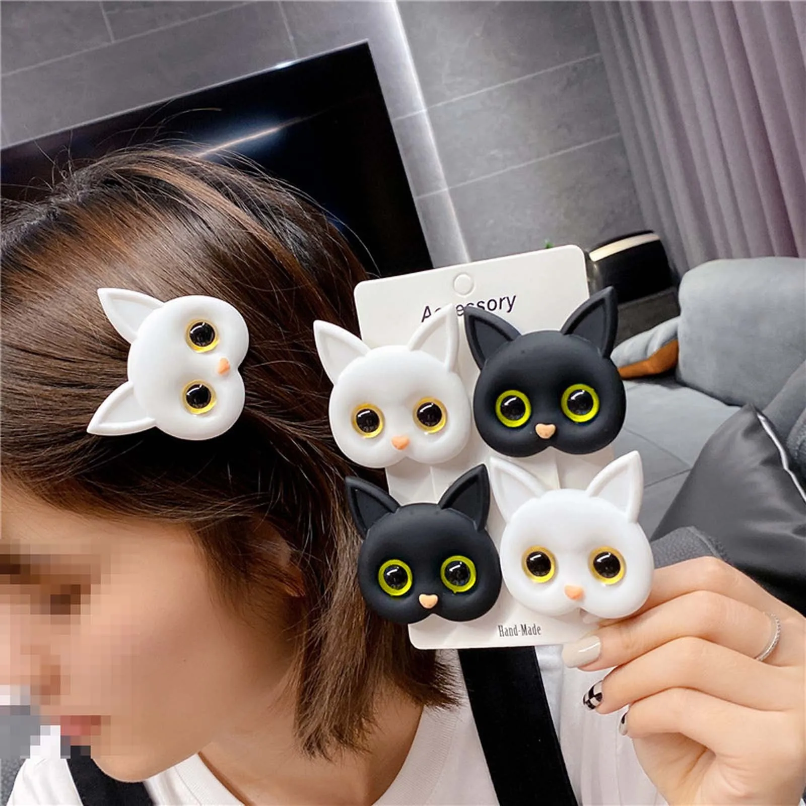 Cute Cat Hhairpin Hair Clips For Women Fashion Barrettes Headwear 2024 New Girls Hair Accessories Ornaments Gift