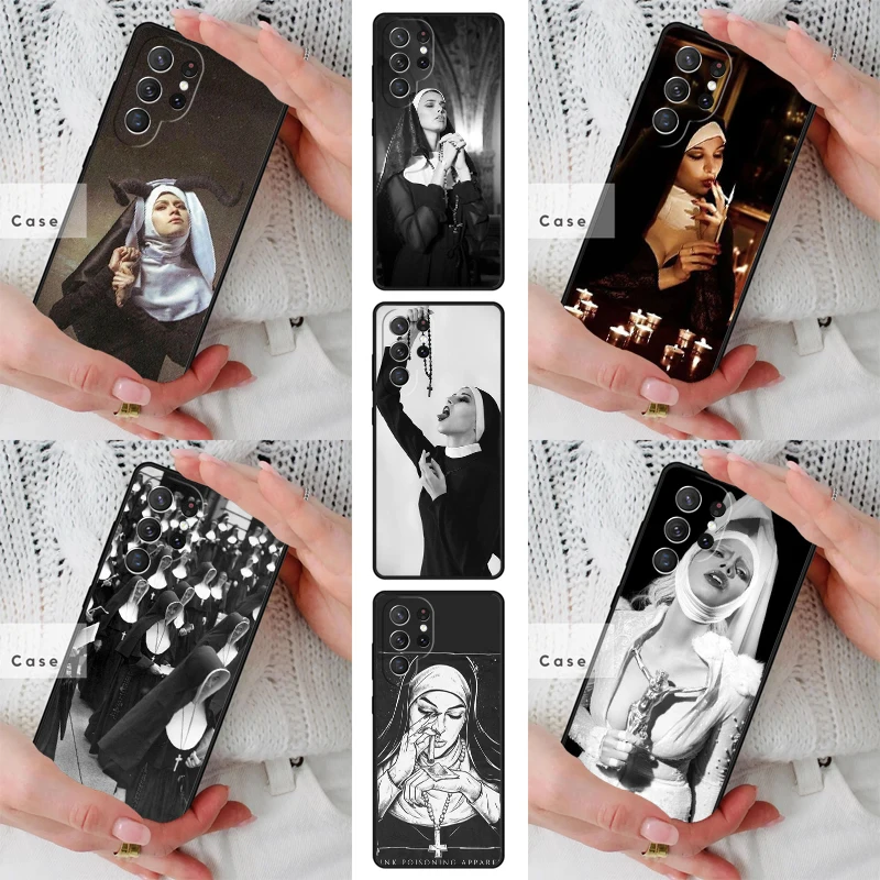 Jesus Nun Sister TPU Phone Case for Samsung Galaxy S26 S25 S24 S23 S22 S21 S20 Note10 Plus FE Ultra Cover