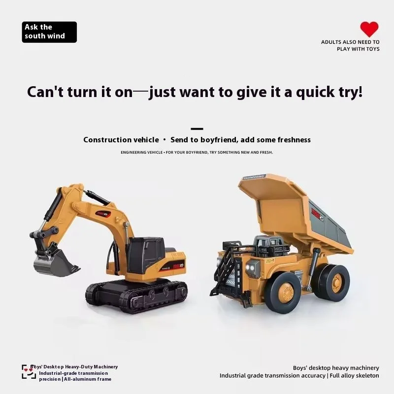 

1:64 Ask The Southern Breeze Scale Remote Control Mini Excavator Tipper Truck Full-Scale Engineering Vehicle Toy Kids Collectors