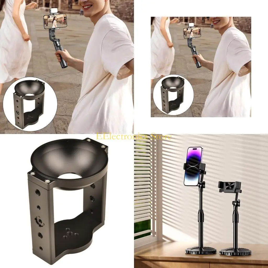 

B03C Half Ball Flat To Bowl Adapter Converters 1/4In 3/8In Threaded Holes Ball Bowl Adapter for Camera Tripod Head