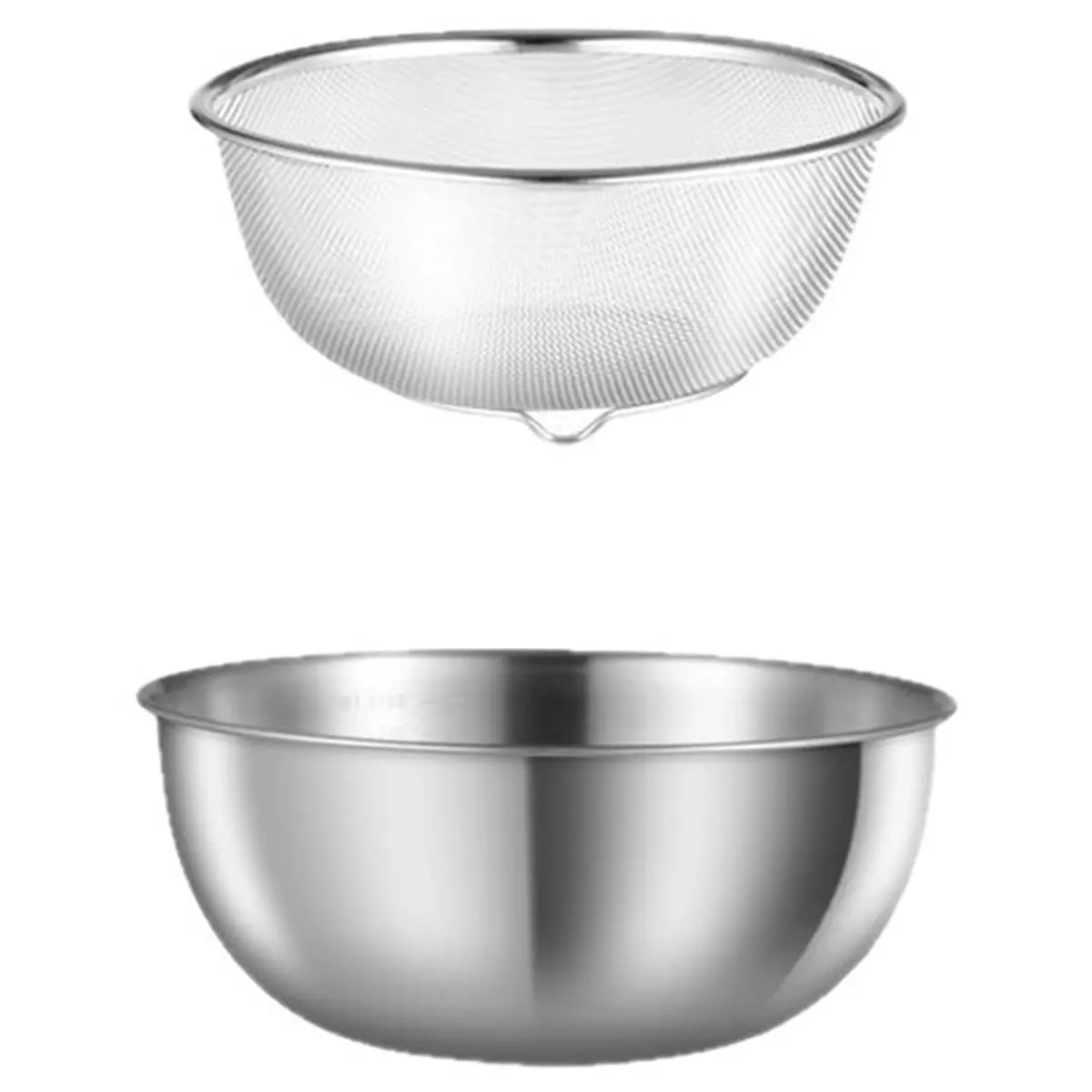 Stainless Steel Kitchen Colander Set Drain Basket and Bowl for Easy Washing of Fruits Vegetables and Rice Kitchen Tool
