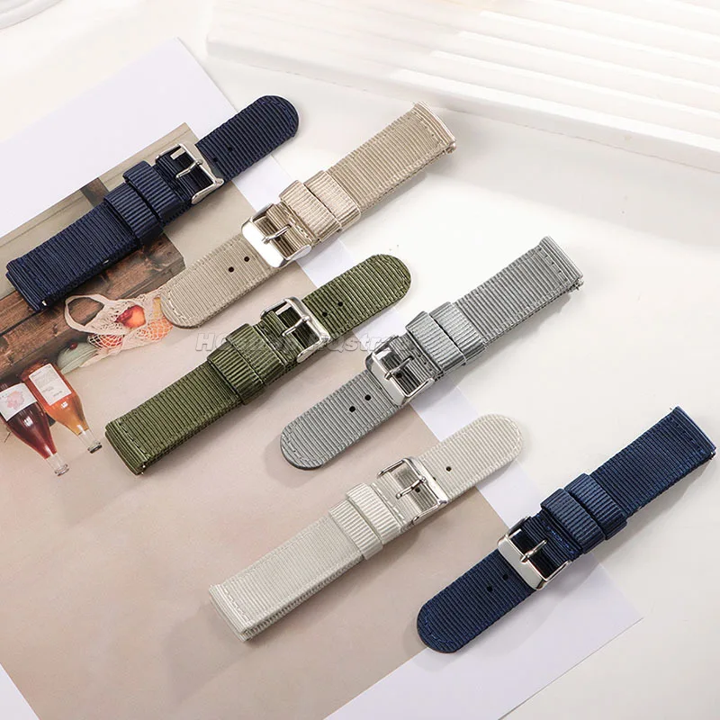 18mm 20mm 22mm 24mm Premium Nylon Armband für Huawei Gt2 für Seiko Strap Canvas Quick Release Armband Ersatz Zubehör