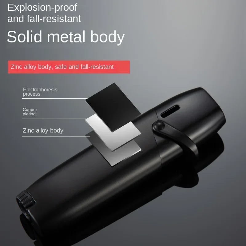 New Mini Inflatable Windproof Women\'s Lighter Portable Metal Blue Flame Outdoor Cigarette Lighter Gadget