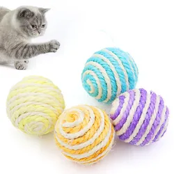 Cat Toy Sisal Ball 2PC Cat Toys Interactive Bite-resistant 2PCS Sisal Balls Toys for Cats Tease Cats Toy with Bell Pet Supplies